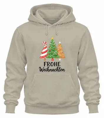 Produktbild von Frohe Weihnachten Weihnachtsbaum Zuckerstange Tannenbaum Hoodie Kapuzenpullover, Natur, XL