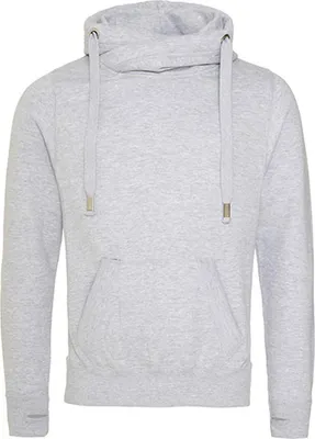 Produktbild von Just Hoods JH021 | Herren Cross Neck Hoodie - Farbe: Heather Grey - Größe: M