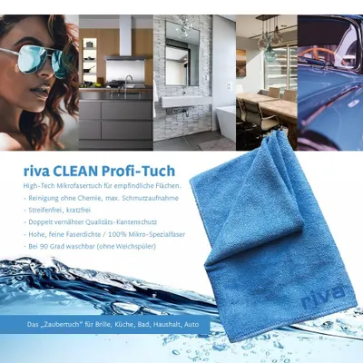 Produktbild von riva CLEAN Profi-Mikrofasertuch | 40 x 40 cm