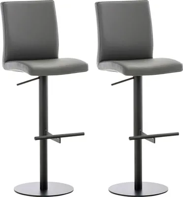 Produktbild von 2er Set Barhocker HLO-CP10 Kunstleder schwarz  grau