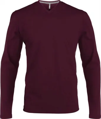 Produktbild von Kariban Herren Langarmshirt Longsleeve Longline T-Shirt Sweatshirt, Größe:M, Farbe:Wine