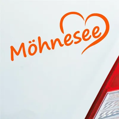 Produktbild von Auto Aufkleber Möhnesee Sauerland HSK Soest Herz Stadt Liebe Love 20x8 cm Orange Sticker Heckscheibenaufkleber