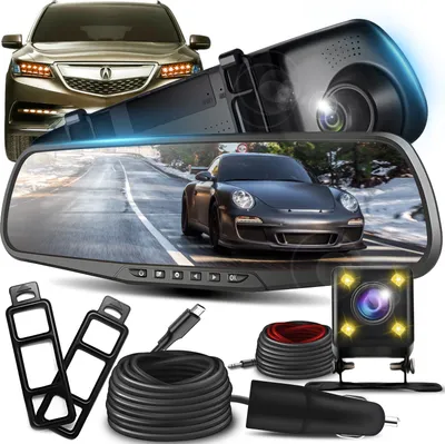 Produktbild von Lustrzana kamera cofania noktowizor Full HD nagrywanie w pętli 4,3-calowy wyświetlacz 170° przód 120° tył 1080P podwójna kamera samochodowa monitor parkowania Retoo