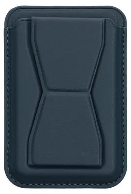 Produktbild von kwmobile Stick-on Kartenhalter für Smartphones - Kunstleder Halter mit Standfunktion - 65 x 95 mm - Platz für 2 Karten - Dunkelblau