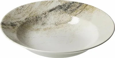 Image de Assiette gourmet - Blanc - Marron - Ø 28 cm - grès