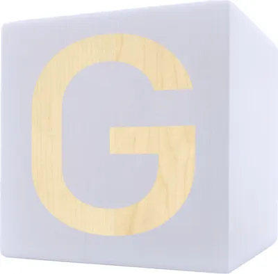 Immagine prodotto di Cubo di legno per lettere, 5 x 5 cm, bianco, lettera G
