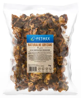 Produktbild von Petmex Mittleres Schweineohr Natürlicher Hunde-Leckerli Kausnack 1 kg