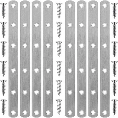 Productafbeelding van Zilverkleurige staalklem voor meubels - voor houtreparatie - 20 cm lang - geborsteld