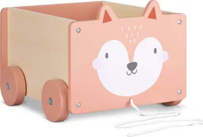 Produktbild von Navaris Spielzeugkiste Kiste Aufbewahrung für Spielzeug - Aufbewahrungsbox für Kinderzimmer - 26,4x20x25,8cm Spielkiste für Kinder - mit Rädern