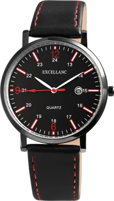 Produktbild von Excellanc Herren Armbanduhr – Kunstleder, Analog Quarz, Datumsanzeige