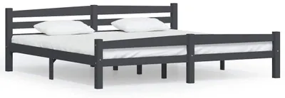Immagine prodotto di Letto in legno massello vidaXL, pino grigio scuro, 200x200 cm