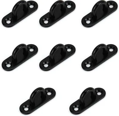 Produktbild von Schraubhaken aus Edelstahl, 8 Stück, schwarze U-förmige Wand-/Plafondhaken, schwarze Edelstahlhaken, 50 x 15 mm, rechteckig, für dauerhafte Aufhängung