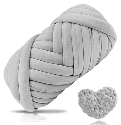 Immagine prodotto di Filato di lana grossa, 500g, grigio chiaro, filato tubolare per uncinetto e maglia