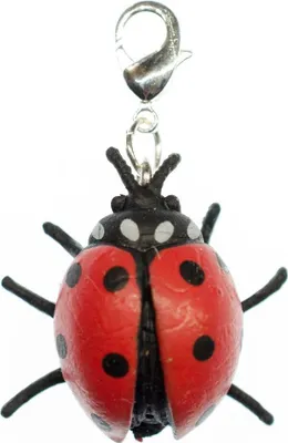 Produktbild von Marienkäfer Käfer Charm Miniblings Zipper Pull Anhänger Bettelanhänger Gummi rot