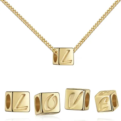 Produktbild von Liebesbeweis Würfel Gold 585 Ketten-Anhänger Gold für Damen. Mit Kette 50 cm