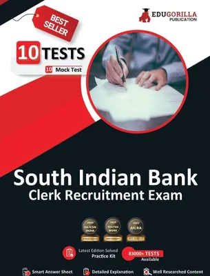 Produktbild von South Indian Bank Clerk Book 2023 - General/Economy/Banking Awareness, English, DA/DI, Reasoning, Computer Aptitude - 10 Mock Tests (1600 Solved MCQ) with Free Access to Online Tests
