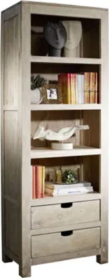 Image de MASSIVMOEBEL24 | Étagère 65x42 Acacia blanchi Blanc NATURE WHITE #50