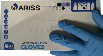 Produktbild von Latex-Handschuhe puderfrei blau, extra stark, 100 Stück | Größe M – ARISS Qualität