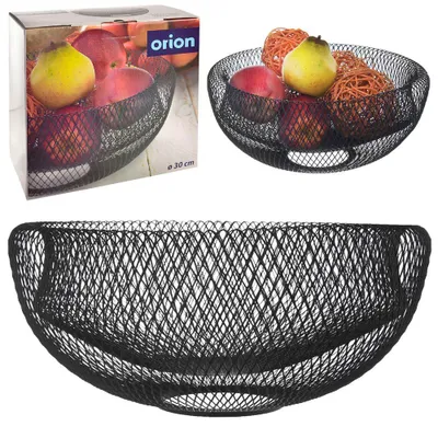 Produktbild von Orion Korb für Obst und Gemüse aus Metall | Schwarze, industrielle Schüssel LOFT-Stil, Doppelwand | 30 cm