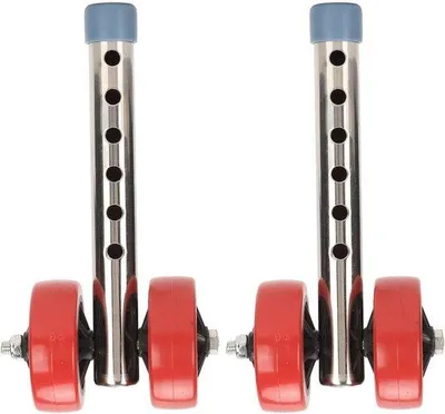 Produktbild von Famanu Rollator Räder höhenverstellbar mit Skiglidern für Senioren - Gummiräder