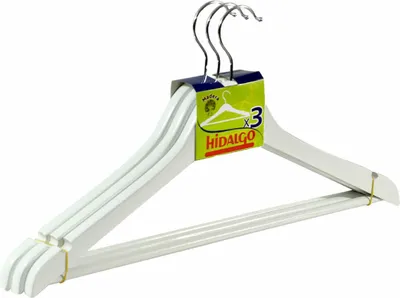 Produktbild von Kleiderbügel aus Holz, weiß, 3 Stück