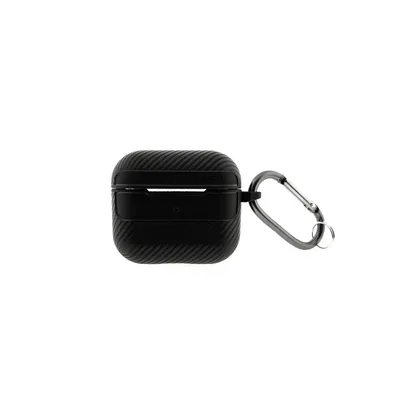Immagine prodotto di Custodia in carbonio per cuffie compatibile con AirPods Pro 2 con clip a moschettone nero