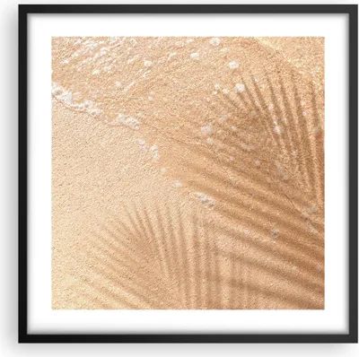 Produktbild von Gerahmtes Poster - Schwarzer Rahmen - Sand Schatten Blätter - 50x50 cm - Wand Bild - Wanddeko - Wandbilder - Kunstposter - Wandposter - Bilderrahmen - Bilder - Kunstdruck - P2BAC50x50-4580