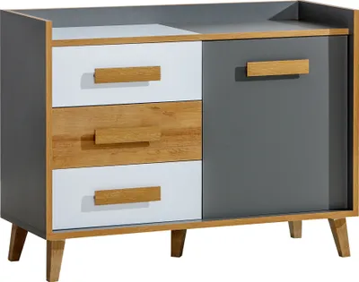 Produktbild von MINIO Kommode VISO 6 Riviera / Anthrazit / Weiße Farbe
