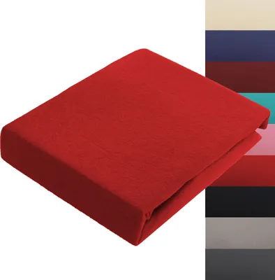 Produktbild von Thermo Fleece Winter Spannbettlaken 180x200 - 200x200 cm Bettlaken Spannbetttuch Weich Rot
