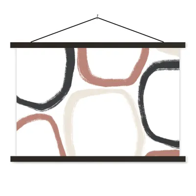 Produktbild von MuchoWow® Textilposter Minimalismus - Geometrische Formen - Pastell - Muster 150x100 cm mit schwarzem Rahmen - Schlafzimmer