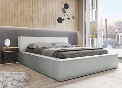 Produktbild von Polsterbett Doppelbett OMAHA 140x200cm in Stoff Now or Never Weiß