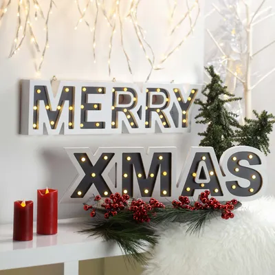 Produktbild von LED-Holzschrift “Merry Xmas"