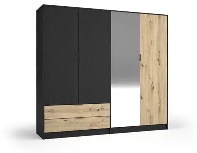 Produktbild von raumhirsch KLEIDERSCHRANK Graphit Schwarz, Eiche Artisan 221/203/54