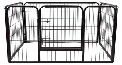 Produktbild von Welpenauslauf, klappbar, 1 Tür, 129 cm x 84 cm x 70 cm Schwarz, für Haustiere