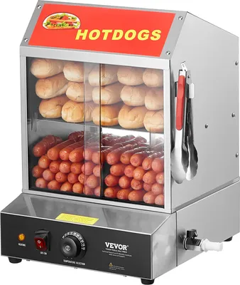 Obrázok produktu pre VEVOR parník na párky v rožku, 27 l, 2-stupňová parná kabína na párky v rožku, regulácia teploty 30 ℃ ~ 85 ℃, elektrický ohrievač žemlí s posuvnými dverami z tvrdeného skla, kliešte na deliace dosky, nerezová oceľ, na párky v rožku a žemle
