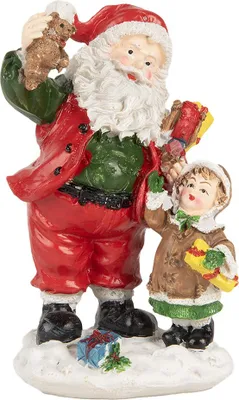 Produktbild von Clayre & Eef Weihnachtsdekorationsfigur Weihnachtsmann 13 cm Rot Kunststoff