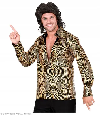 Productafbeelding van Widmann - Shirt in de stijl van de jaren '70: Disco, hippie, disco-gekte, jaren '70, jaren '80, themafeest, carnaval