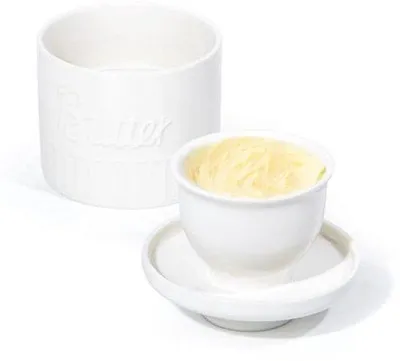 Produktbild von Butterdose Keramik - Porzellan Butterglas für frische und streichfähige Butter