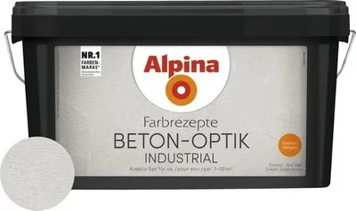 Produktbild von Alpina Farbrezepte Effektfarbe Beton-Optik Komplett Set hellgrau ink. Alpina-Kelle