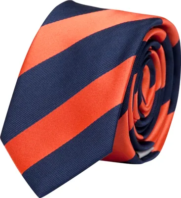 Produktbild von Fabio Farini - 1 Stück Herren Krawatte Blautöne - verschiedene Blaue Männer Schlips in 6cm Schmal (6cm), Dunkelblau Orange - Very Blue/Salmon