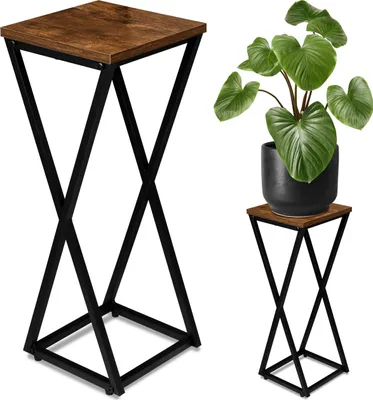 Produktbild von KONEL RUSTIC Loft-Blumenständer, schwarz, 62 cm