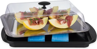 Productafbeelding van APS-Germany 09091, Displaytray, Rechthoekig, Kunststof, Siliconen, Roestvrij staal, Zwart, Roestvrij staal, Transparant, 430 mm, 290 mm