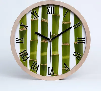 Produktbild von Holzuhr 20fi cm wanduhr - schwarze Spitzen - Bambus