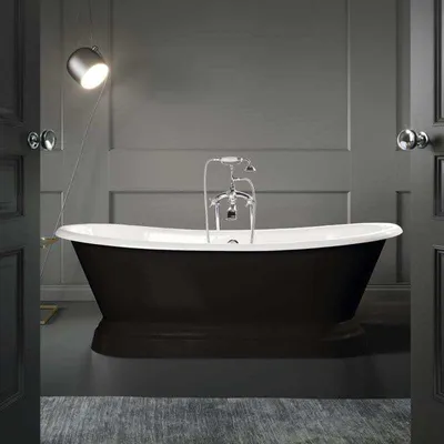 Produktbild von Freistehende Gusseisen Badewanne SOUTHPORT schwarz 180 cm