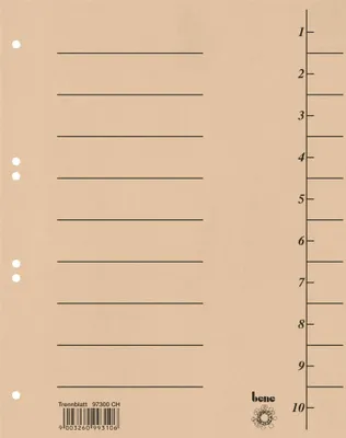 Produktbild von Bene Trennblatt 097300CH A4 Karton chamois 100 St./Pack.