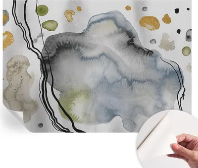 Produktbild von Selbstklebende Wandtapete - Dekorative Tapete für Wohnzimmer - Klebefolie für Wandbilder - Tapetenfolie für Wanddekoration - 208x146 cm - Abstrakte Aquarellmalerei