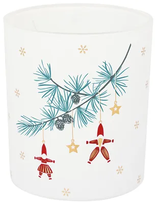 Image de Bougeoir Greengate JUANA en verre blanc 10 cm, bougeoir pour bougie chauffe-plat