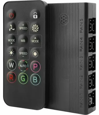 Produktbild von Mars Gaming MFHUB, Adressierbarer RGB-Controller, Schwarz, 4-polig, 3-polig, 80 mm, 40 mm