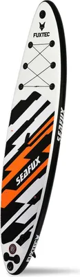 Produktbild von FUXTEC Stand Up Padde Board| 13,4 kg | 320cm x 81cm x 15cm | Tragfähigkeit 150 kg | Packsack | Kolbenpumpe | Reparatur-Kit | FX-SUP320D1 Weiß Weiß/Schwarz/Orange
