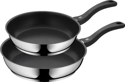 Produktbild von WMF 0733026299, Schwarz, Edelstahl, Edelstahl, Kunststoff, 24 cm, 28 cm, 2 Stück(e)